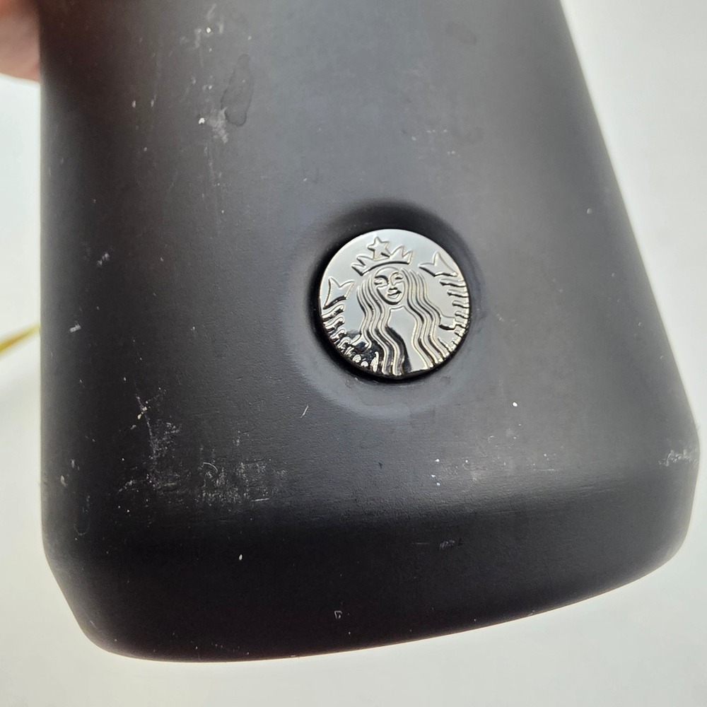 Starbucks Matte Black Stainless Steel Travel Tumbler 20oz Silver Siren Logo P1 - Picture 11 of 16